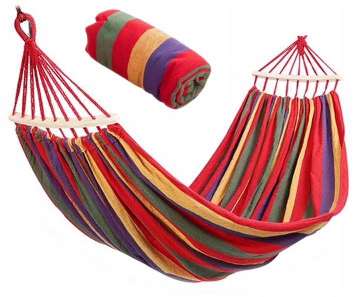 HAMAK OGRODOWY ZE STELAŻEM JEDNOOSOBOWY HUŚTAWKA DO OGRODU 1 OSOBOWY 200x80