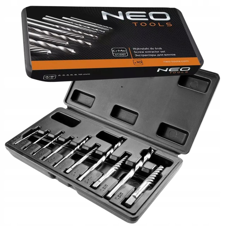 Wykrętaki do zerwanych śrub 10 szt. NEO 09-609