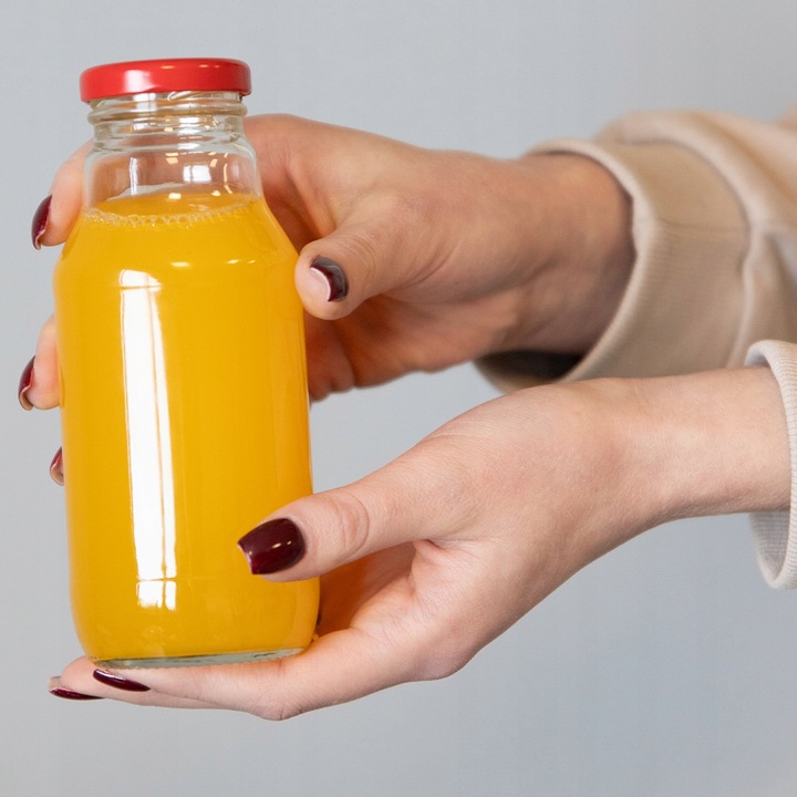 10x BUTELKA NA SOK KUBUŚ SOCZEK 330ml + ZAKRĘTKA BUTELKI SZKLANE NA SYROP