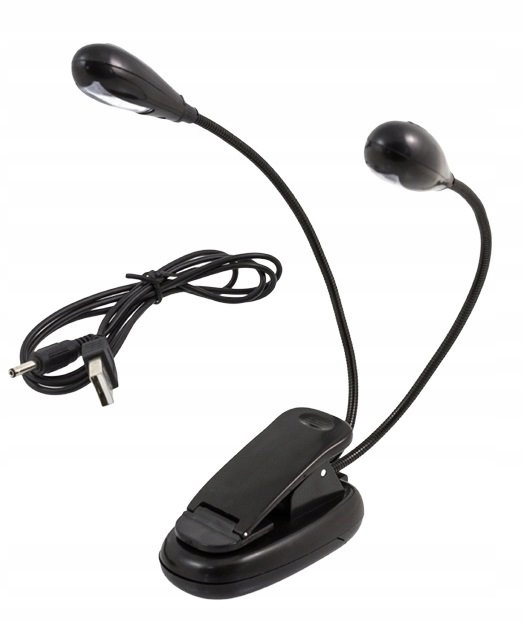 LAMPKA Z KLIPSEM 4 LED CZYTANIA NUT KLIPS PODWÓJNA