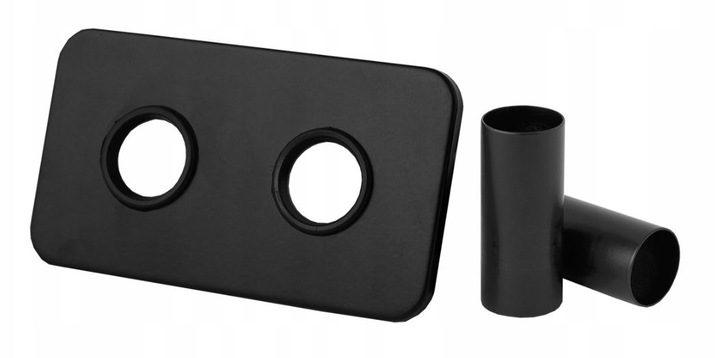 ZAWÓR TERMOSTATYCZNY CZARNY MAT DUOPLEX+MASKOWNICA PROSTOKĄTNA DO GRZEJNIKA