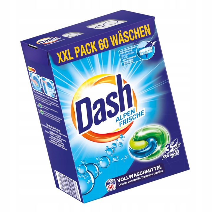 DASH Frische Kapsułki do prania białych ubrań niemieckie DE 3in1 60szt