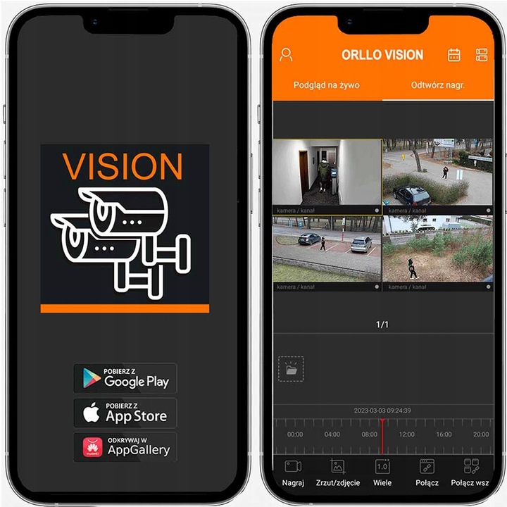 Zestaw Monitoringu 4 Kamery IP POE Zewnętrzne ORLLO ECO BULLET 4xLAN GRATIS