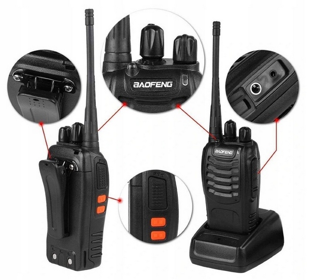 2x WALKIE TALKIE Krótkofalówki BAOFENG BF-888S Radiotelefon PMR DUŻY ZASIĘG
