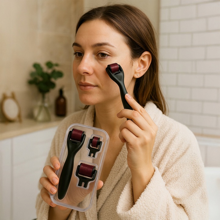 Dermaroller Mezoterapia Igłowa Masażer Roller Wałek do Masażu Ciała Twarzy