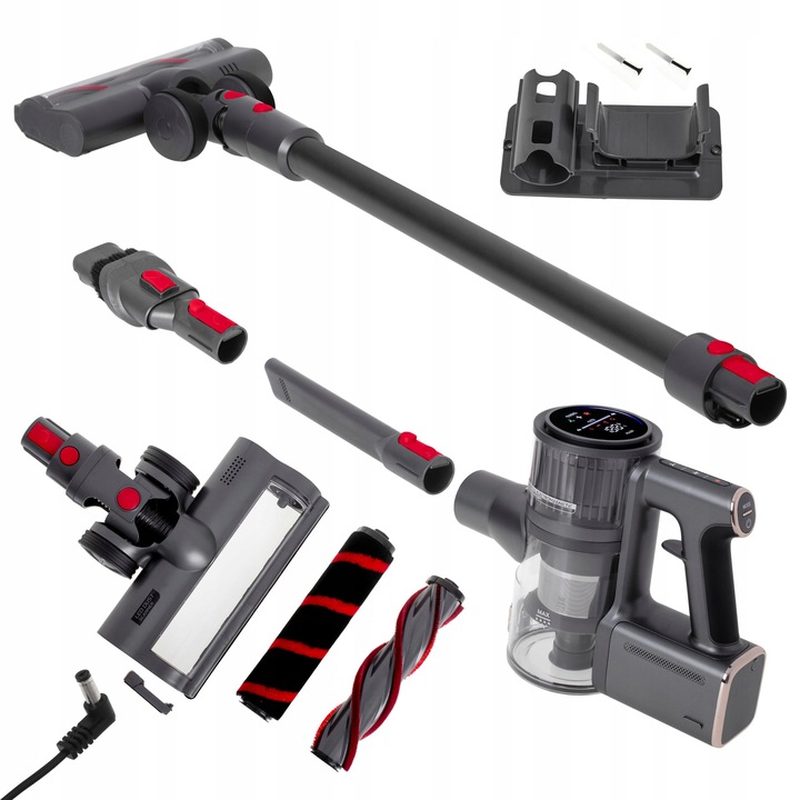 ODKURZACZ PIONOWY BEZPRZEWODOWY 31 kPa 400W HEPA Elektroszczotka LED