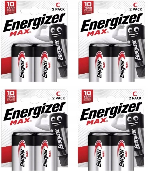 8x ENERGIZER MAX LR14 C Bateria Alkaliczna