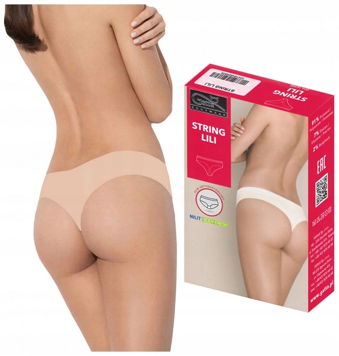 4 X GATTA BEZSZWOWE LILI DAMSKIE STRINGI NATURAL M