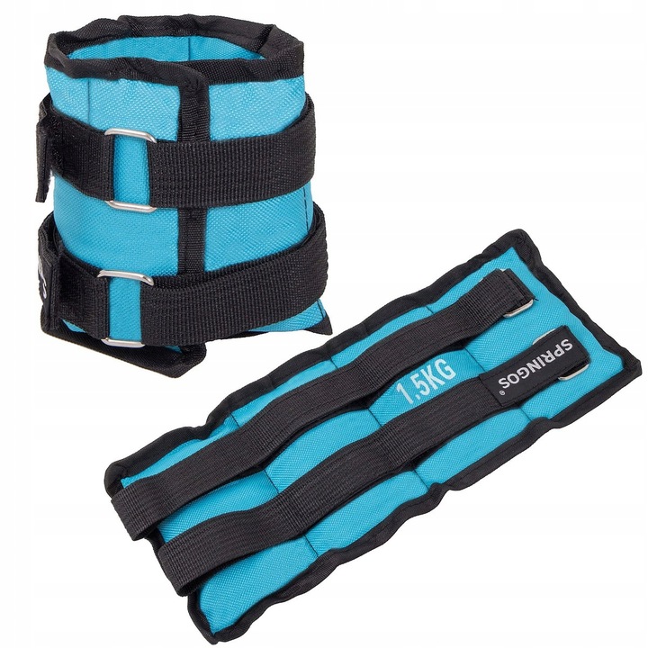ZESTAW DO ĆWICZEŃ OBCIĄŻNIKI NA KOSTKI NADGARSTKI NOGI CIĘŻARKI 2x1,5 kg