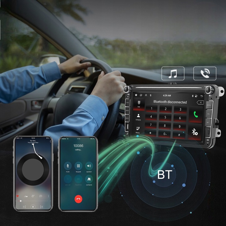 RADIO ANDROID 2DIN 4+64 GB 8 CALI VW PASSAT B6 B7 GOLF 5 V 6 VI SKODA