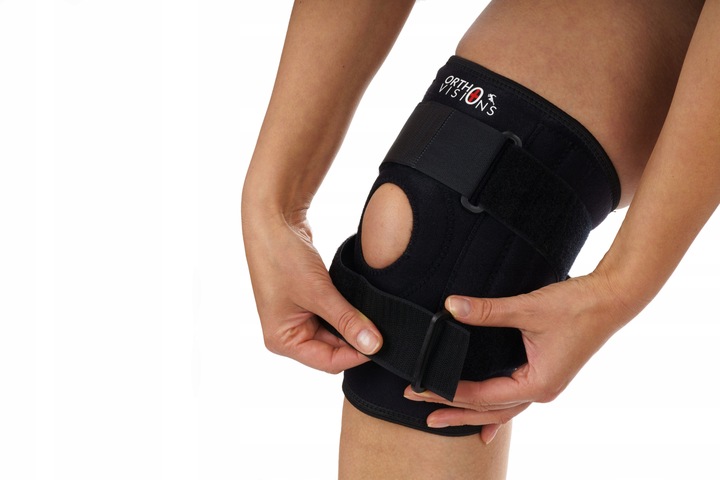 ORTEZA KOLANA STABILIZATOR Z FISZBINAMIx4 OPASKA STAWU KOLANOWEGO RZEPKI