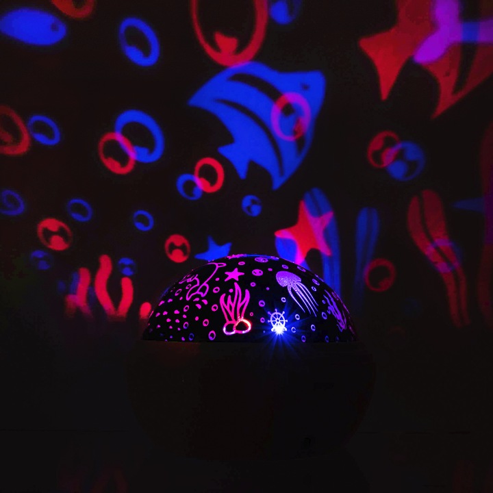 Obrotowa Lampka Nocna Projektor Nieba Gwiazd 2w1