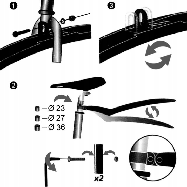 BŁOTNIKI Rowerowe BŁOTNIK Rowerowy DUNLOP 24-26 Komplet ZESTAW przód tył