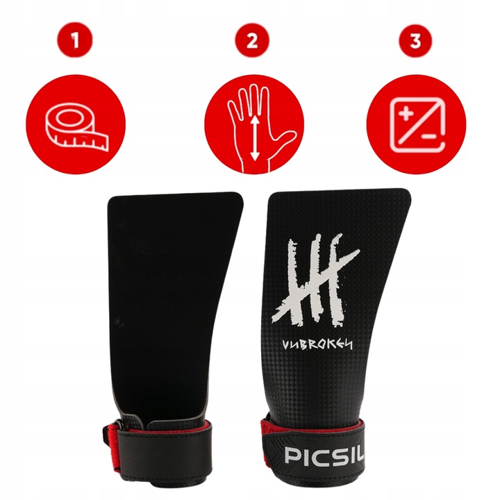 Skórki gimnastyczne CROSSFIT Picsil x Unbroken No Holes Grips rozmiar G+