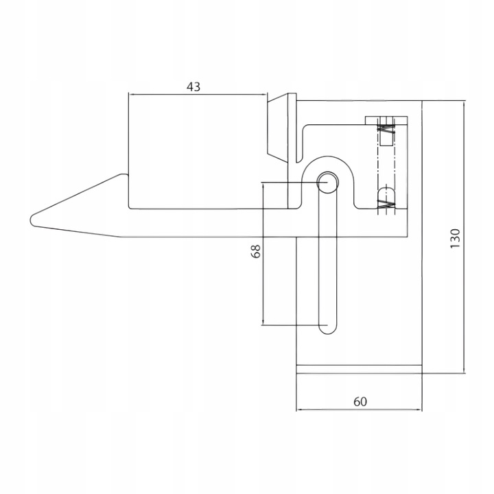 STOPER OPÓR ODBOJNIK ZDERZAK DO BRAMY SKRZYDŁOWEJ 40 mm Z BLOKADĄ