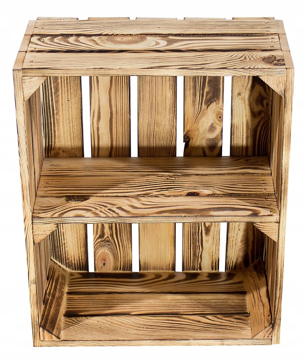 SKRZYNKA DREWNIANA opalana SKRZYNKI PÓŁKA SZAFKA