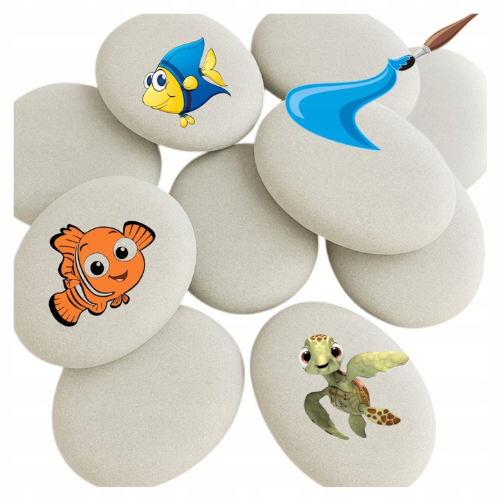 KAMIENIE DO MALOWANIA BIAŁE OWALNE 5-8CM ZESTAW 10SZT ROZWIJANIE