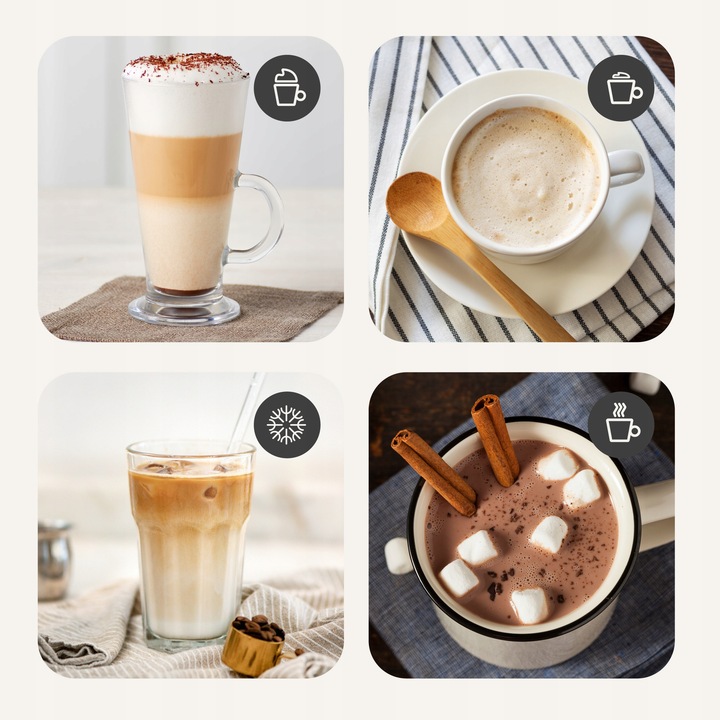 ELEKTRYCZNY SPIENIACZ do mleka Podgrzewacz KAWY PIANY LATTE BIAŁY 240ml