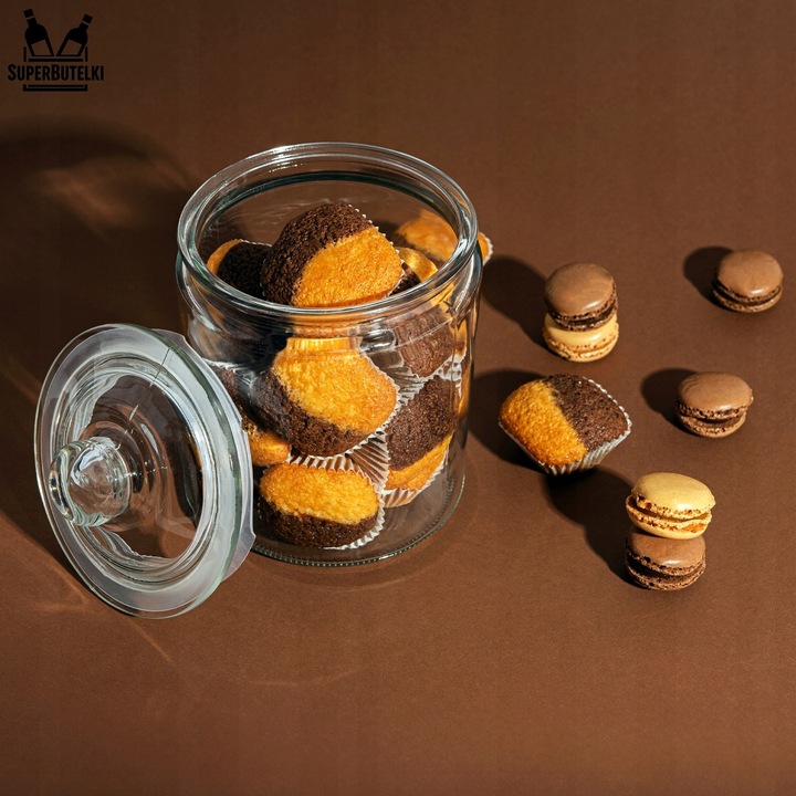 SZKLANY POJEMNIK KUCHENNY 2L SŁOIK NA HERBATĘ KAWĘ ORZECHY CIASTKA