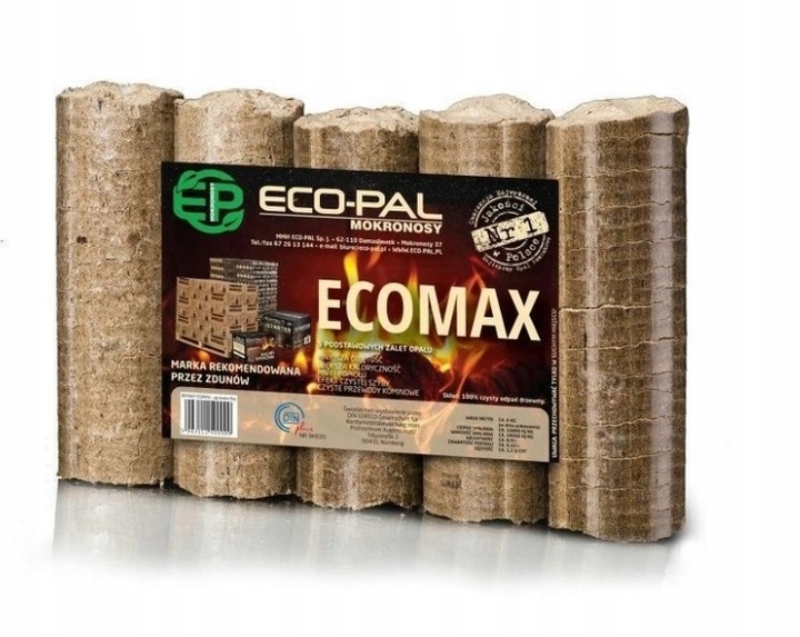 Brykiet EcoMAX kominkowy dąb buk OPAŁ 6 kg eco-pal