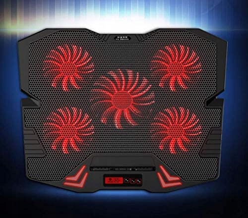 PODSTAWKA CHŁODZĄCA POD LAPTOPA Z WYŚWIETLACZEM LED REGULACJA 9-17" MOCNA