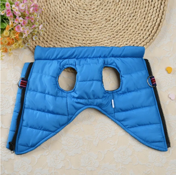 KURTKA UBRANKO DLA PSA KAMIZELKA CIEPŁA ZIMOWA NIEBIESKA S