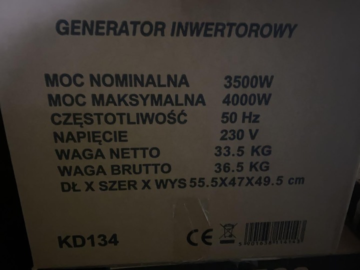 AGREGAT PRĄDOTWÓRCZY generator PRĄDU INWERTOROWY 4000 W KD134