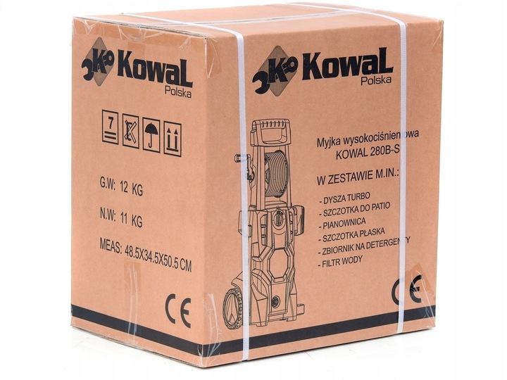 MYJKA CIŚNIENIOWA KOWAL 280B-S samossąca metal pompa BOGATY ZESTAW