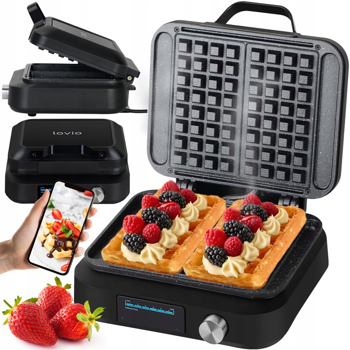 Gofrownica 2 GOFRY DUŻE CHRUPIĄCE MOCNA SZYBKA regulacja czasu