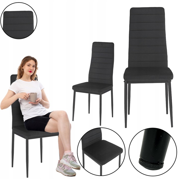 KRZESŁO PIKOWANE WELUR SALON JADALNIA KUCHNIA WYSOKIE MARK KT118