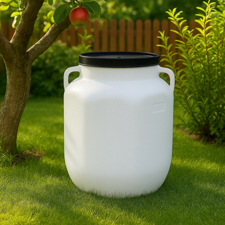 BECZKA 50L ZBIORNIK POJEMNIK NA DESZCZÓWKĘ WODĘ DO KISZENIA PLASTIKOWA