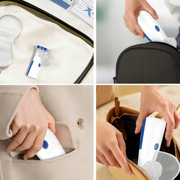 INHALATOR NEBULIZATOR ULTRADŹWIĘKOWY PRZENOŚNY DLA DZIECI DOROSŁYCH AA USB