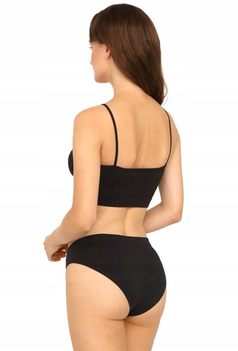 GATTA BEZSZWOWY TOP BIUSTONOSZ CIENKIE RAMIĄCZKA CZARNY XL