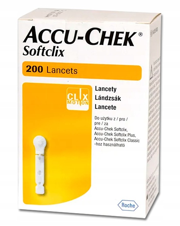 Lancety Accu-Chek Softclix Do Nakłuwacza Jednorazowe Oryginalne - 200