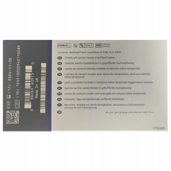 Soczewki Biofinity Toric - 3 sztuki