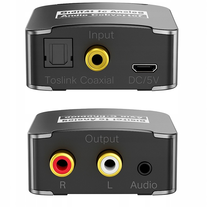 KONWERTER PRZEJŚCIÓWKA DAC ADAPTER OPTYCZNY COAXIAL TOSLINK DO 2x RCA