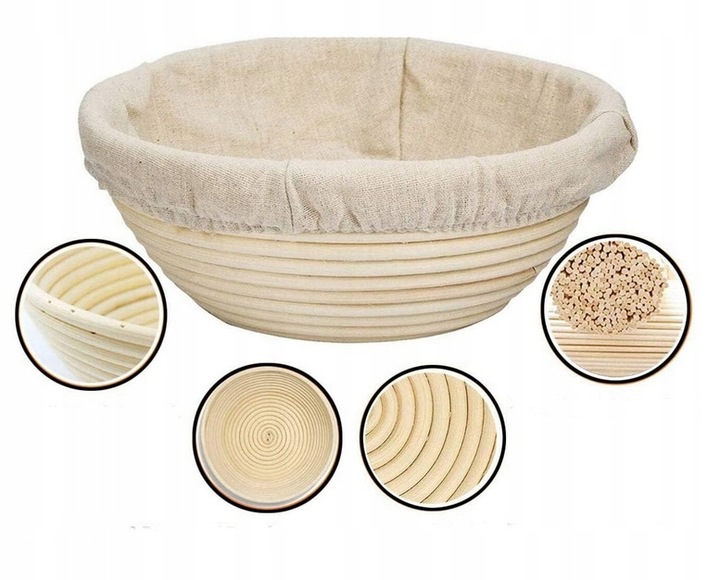 KOSZYK RATAN FORMA DO WYRASTANIA CHLEBA 25 cm garowania ciasta na chleb