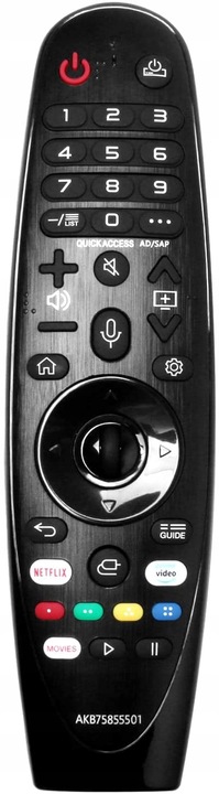 Pilot do TV LG AKB75855501 czarny, jakość jak oryginalny, SMART TV MAGIC
