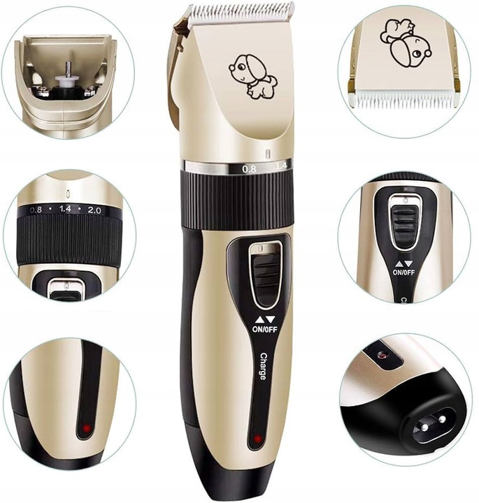 MASZYNKA DO STRZYŻENIA PSÓW PSA KOTA ZWIERZĄT ZESTAW CICHA PROFESJONALNA