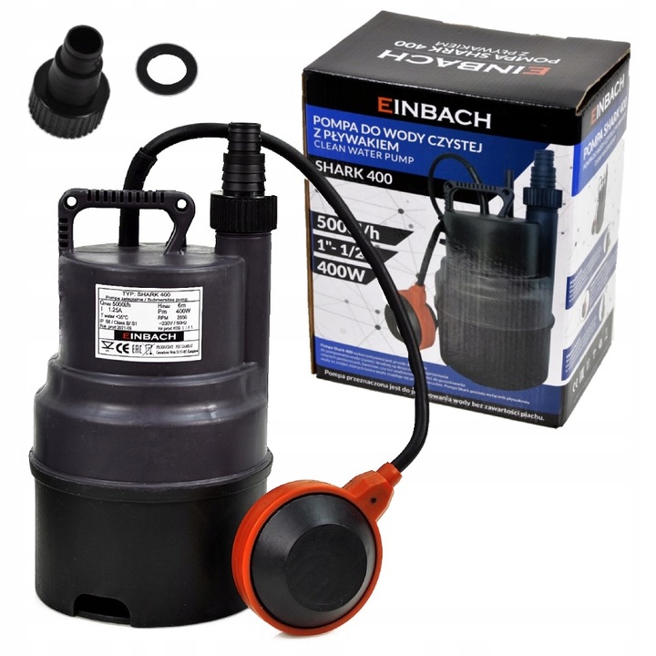 POMPA MINI Z PŁYWAKIEM DO WODY BRUDNEJ CZYSTEJ DESZCZÓWKI 400W MAŁA