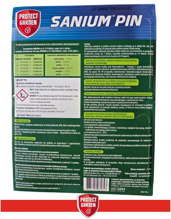 SANIUM PIN 2w1 Pałeczki Owadobójcze + Nawozowe na Ziemiórki MEGAPAKA