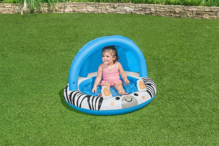 DMUCHANY BRODZIK Z DASZKIEM MIĘKKIE DNO BASENIK DLA DZIECKA BESTWAY 52559