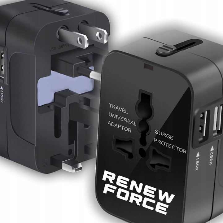 Uniwersalna Przejściówka ADAPTER Gniazda USA UK EU AUST Ładowarka USB