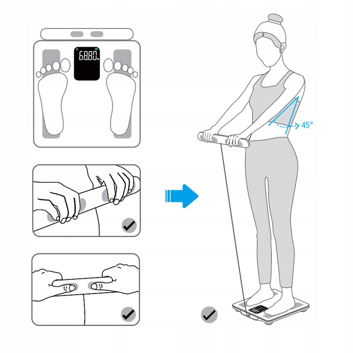 Waga Łazienkowa Analityczna 15 Parametrów Apple Health, Google Fit, IF2825A