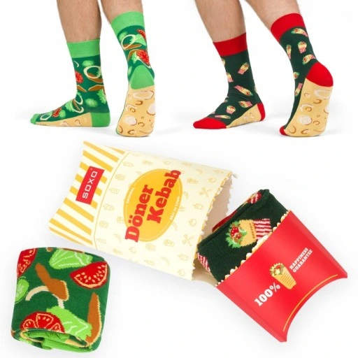 KEBEB FAST FOOD SOXO PREZENT DLA CHŁOPAKA DLA TATY SKARPETKI ROZM. 40-45