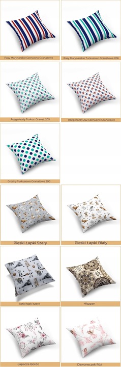 Zestaw 4 poszewek na poduszki, jaśki, 40x40 cm, 100% bawełna, mix