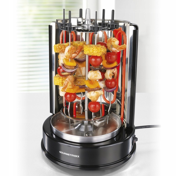 GRILL DO KURCZAKA KEBAB SZASZŁYKI OBROTOWY 360' 1400W