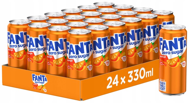 Fanta Zero Napój gazowany 330ml x24 Zestaw