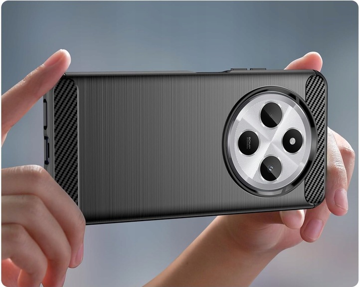 ETUI DO XIAOMI REDMI 14C | PANCERNE KARBON CASE CZARNE +SZKŁO HARTOWANE 9H