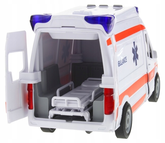 Ambulans Karetka Pogotowia Van Auto Napęd Dźwięki Nosze Otwierane Drzwi